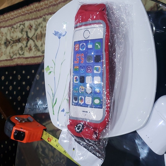 Red Outdoor Running Waist Belt Sports Waist Band Bags For Mobile Phone - Picture 3 of 8